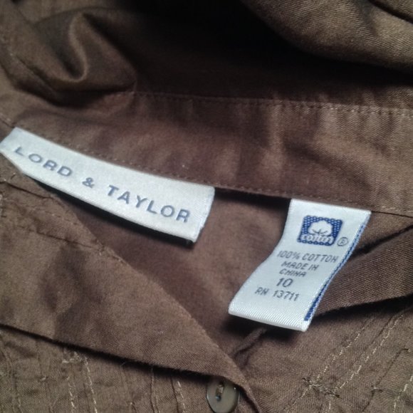 Lord and Taylor Ruffle Tuxedo Front Button Shirt - Picture 3 of 5